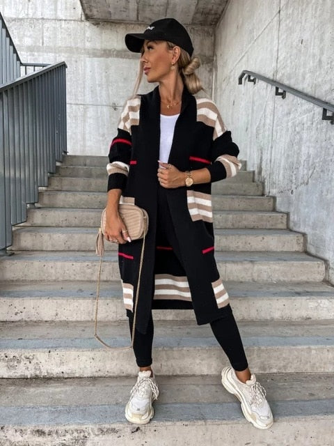 Women Stripe Sweater Casual Wear