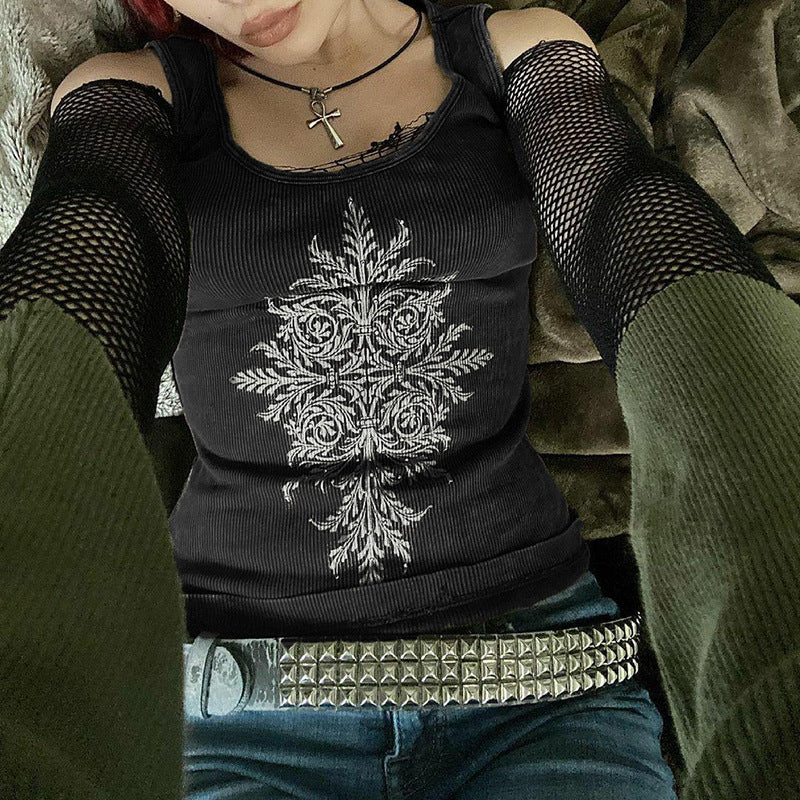 Fairy Grunge Black Knitted Vest