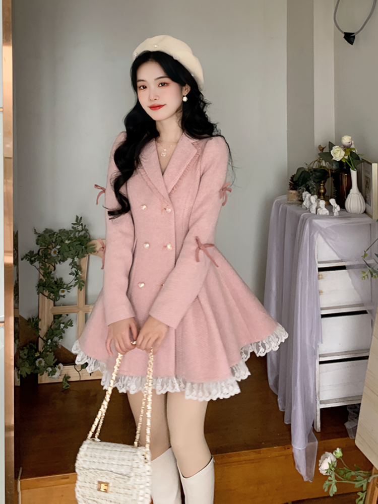 Korean Style Lace Party Mini Dress