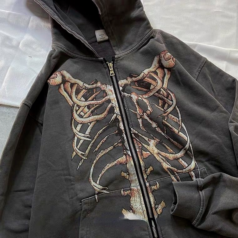 Skeleton Zipper Sweatshirt