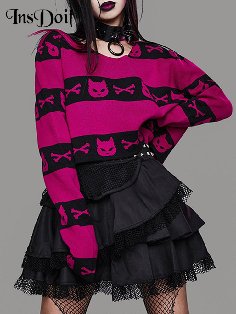 Gothic Harajuku Print Sweater